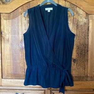 ❤️Michael Kors Cris Cross Bow Tie Peplum Top